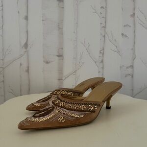 Sequinned Kitten Heels